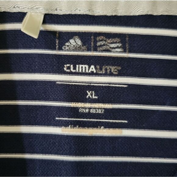 Adidas Golf Men's Classic Navy Stripe Polo Shirt Top - Picture 3 of 12